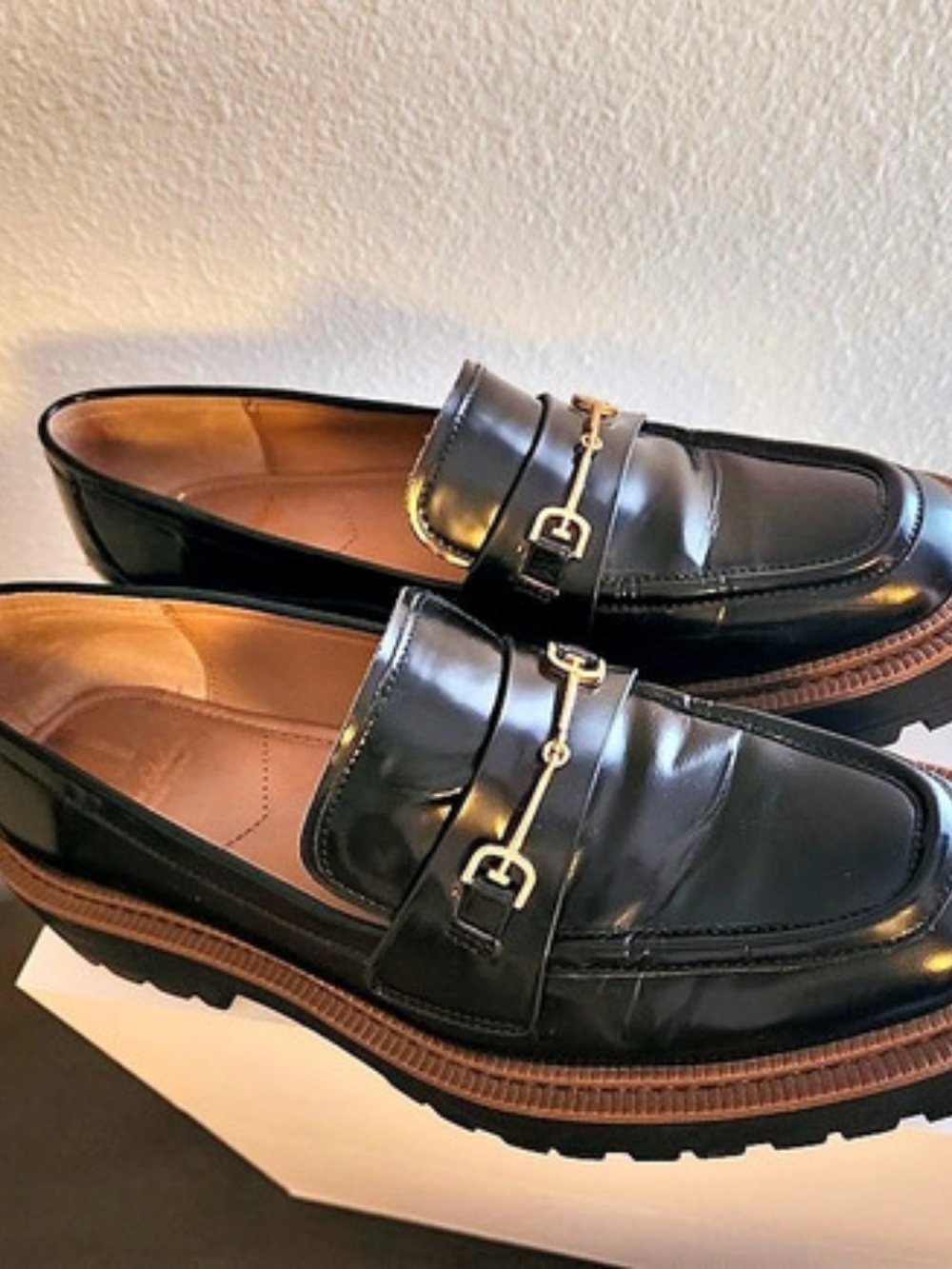 SAM EDELMAN Laurs Leather Platform Lug Sole Loafer Women 10 - Picture 3 of 10